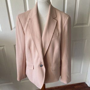 Anne Klein Womens Blazer XL Waffle Pink Business Lined Pink Preppy Yuppie Vent